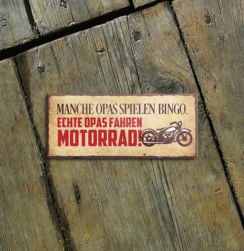 schilderkreis24 – Magnet Lustiger Motorrad Spruch “Echte Opas Fahren Motorrad!“ Deko Geschenkidee Mann 9,3x4cm