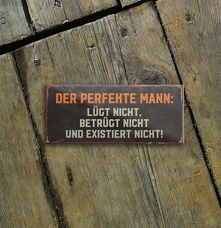 schilderkreis24 – Magnet Lustiger Spruch “Der perfekte Mann“ Deko Geschenkidee Mann Frau 9,3x4cm