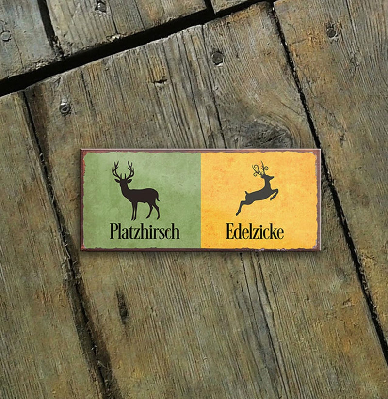 schilderkreis24 – Magnet Lustiger Spruch “Platzhirsch Edelzicke“ Deko Geschenkidee Mann Frau 9,3x4cm