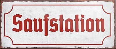 schilderkreis24 – Magnet Lustiger Bier Spruch “Saufstation“ Deko Geschenkidee Mann Frau 9,3x4cm