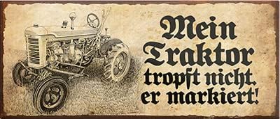 schilderkreis24 – Magnet Lustiger Spruch “Mein Traktor tropft Nicht, er markiert!“ Deko Geschenkidee Mann Frau 9,3x4cmc