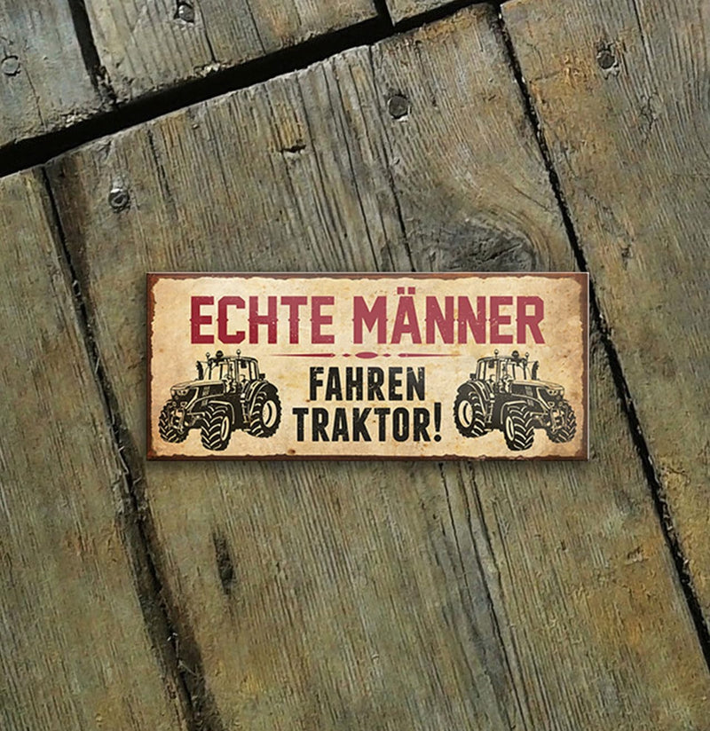 schilderkreis24 – Magnet Lustiger Spruch “Echte Männer Fahren Traktor!“ Deko Geschenkidee Mann 9,3x4cm