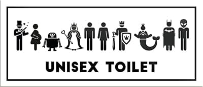 schilderkreis24 – Magnet Lustiger Spruch “Unisex Toilet“ Deko Geschenkidee Mann Frau 9,3x4cm