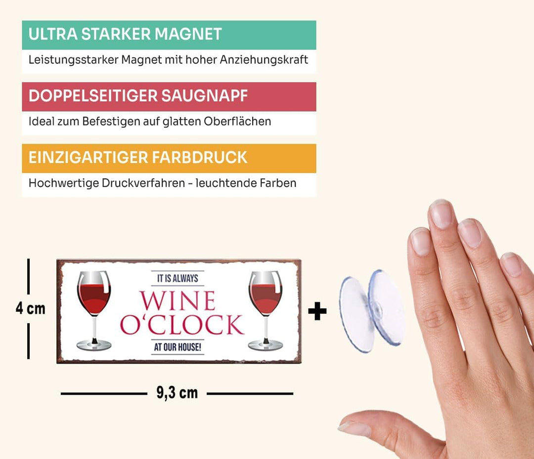 schilderkreis24 – Magnet Lustiger Wein Spruch “Ist die Antwort Immer Wein “ Deko Geschenkidee Mann Frau 9,3x4cm