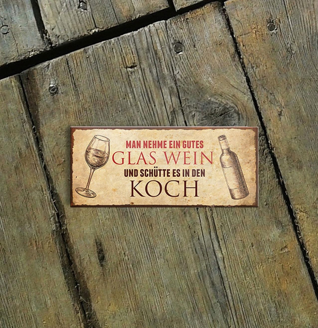 schilderkreis24 – Magnet Lustiger Wein Spruch “Man nehme EIN gutes Glas Wein..“ Deko Geschenkidee Mann Frau 9,3x4cm