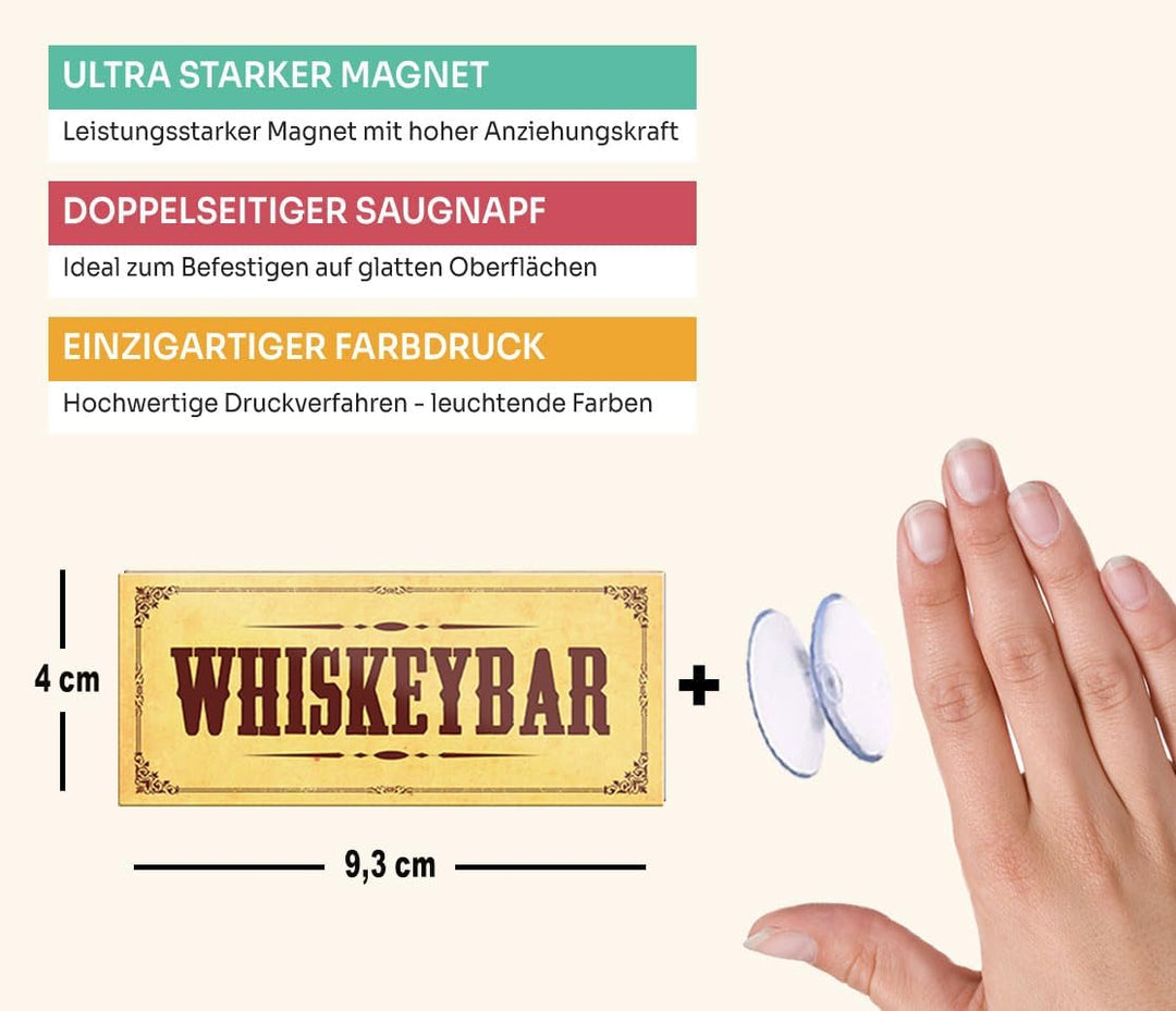 schilderkreis24 – Magnet Lustiger Spruch “Whiskeybar“ Deko Geschenkidee Mann Frau 9,3x4cm