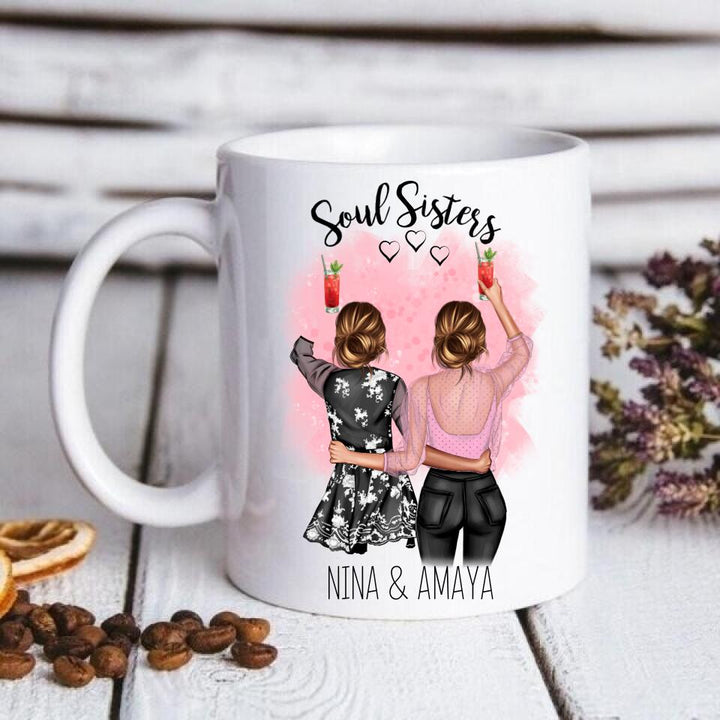 Beste Freundin Tasse - einzigartige Geschenkidee Frauen (Personalisierbar)