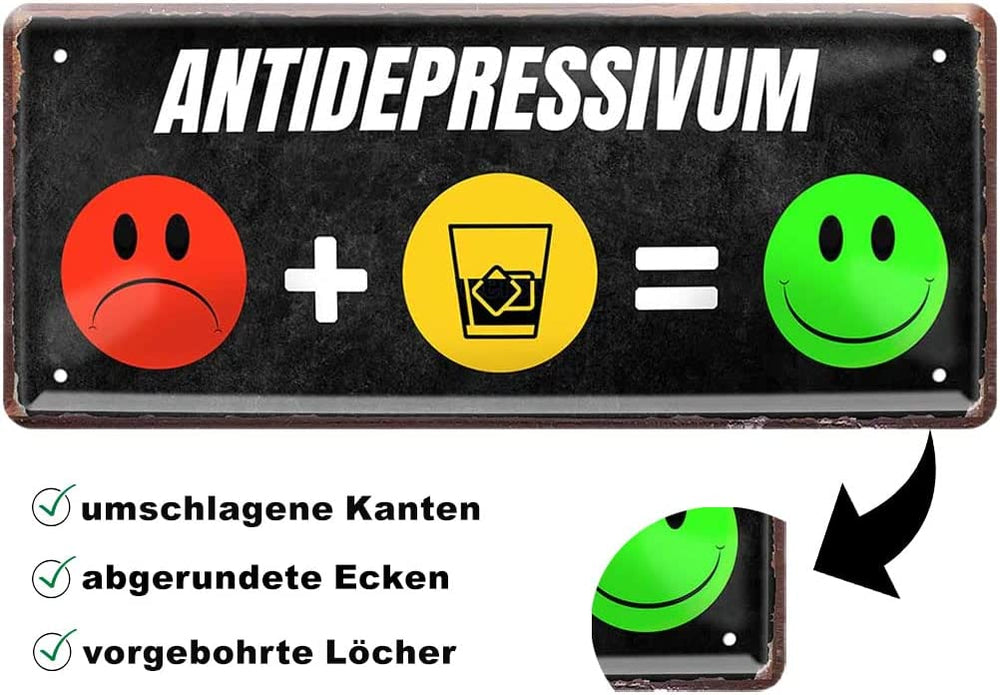 ANTIDEPRESSIVUM_blechschild_28x12cm_beschreibung