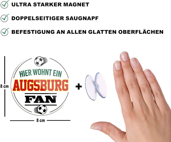 Augsburg-Fan-Magnet8x8cm-Fussball-beschreibung