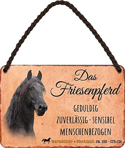 Blechschilder Pferde Spruch & Motiv “Das Friesenpferd“ Deko Mann Frau