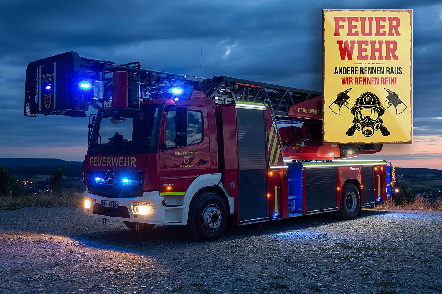 Feuerwehr-Spruch Aufkleber „Andere Rennen Raus – Wir Rennen Rein“ – Ca. 60x40 Cm, Wasserfest