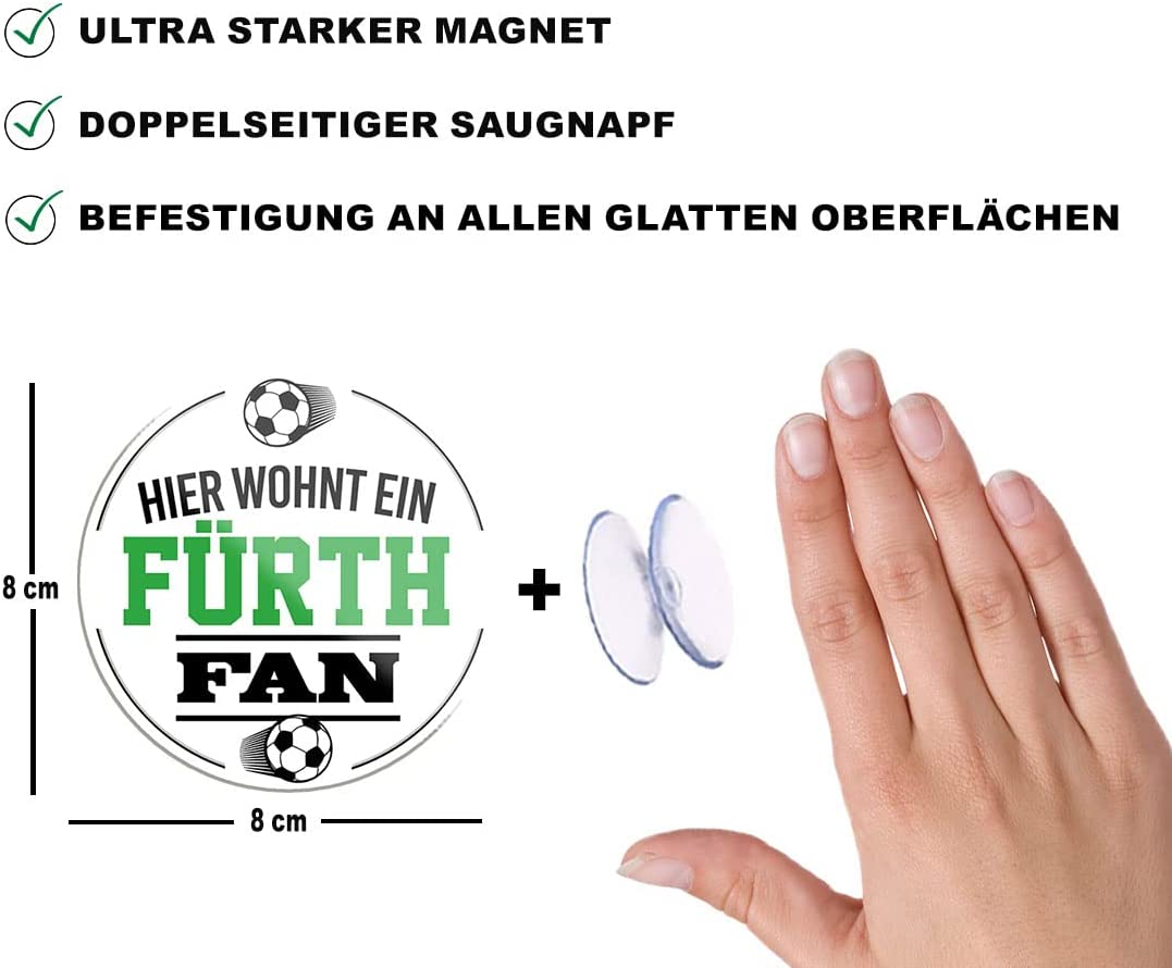Fuerth-Fan-Magnet8x8cm-Fussball-beschreibung