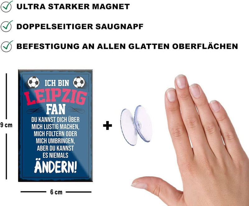 Leipzig-Fan-Magnet9x6cm-Fussball-beschreibung