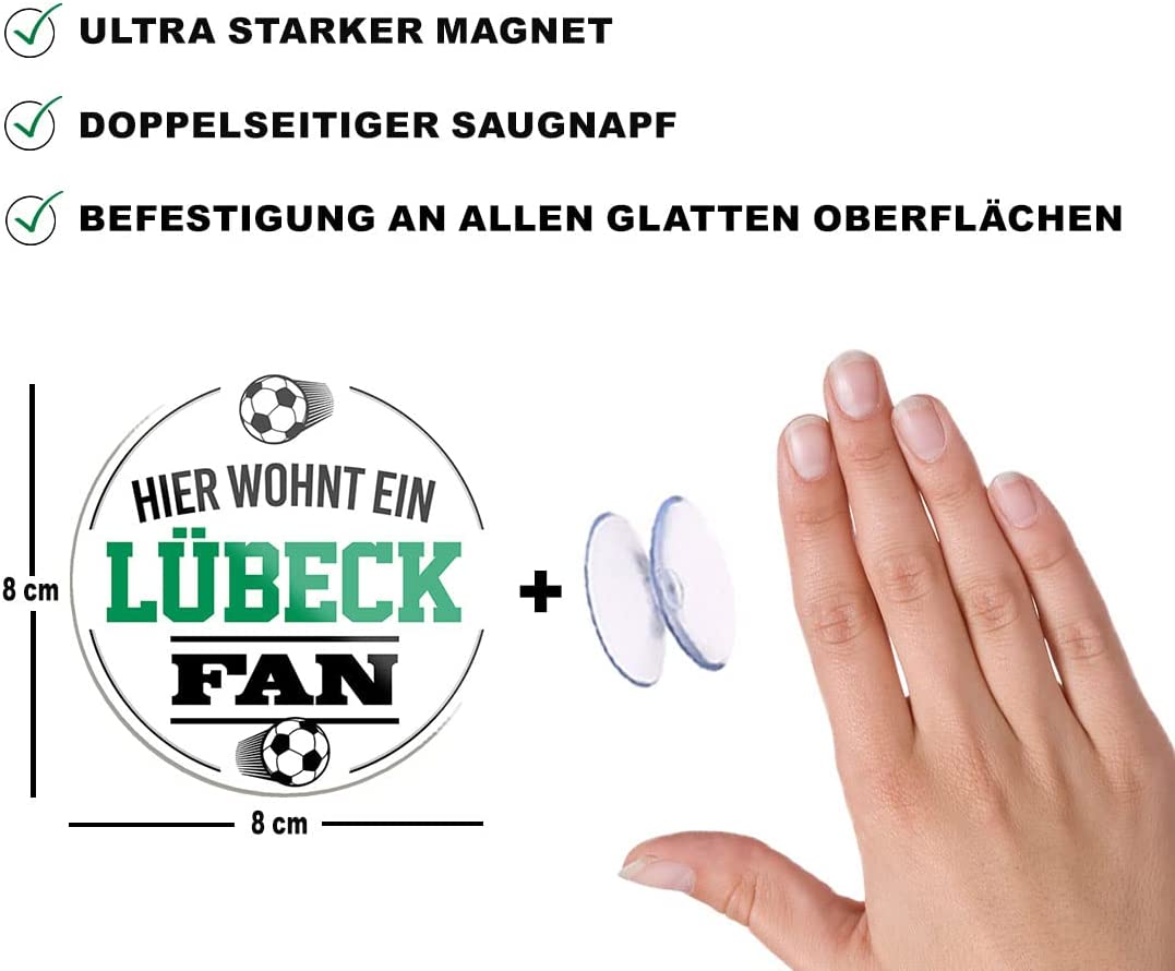 Luebeck-Fan-Magnet8x8cm-Fussball-beschreibung