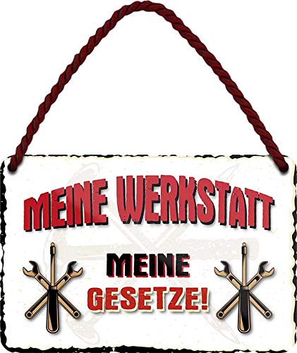 Meinewerkstatt_meine_gesetze_blechschild_weiss