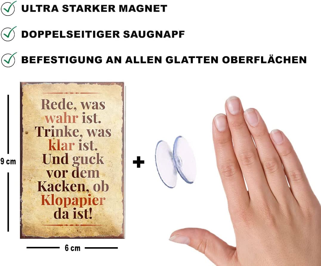 Rede-was-Wahr-ist-Magnet9x6cm-Toilette-beschreibung