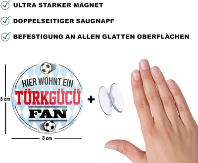 "Türkgücü Fan" Magnet Fußball Sport Verein Deko Kühlschrankmagnet 8x8 cm
