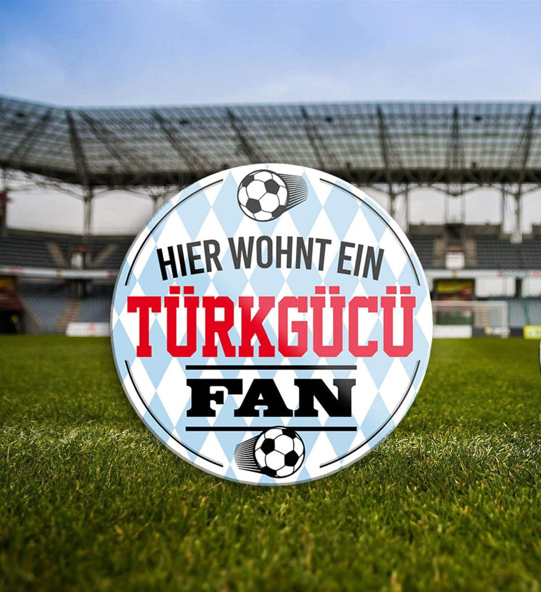 "Türkgücü Fan" Magnet Fußball Sport Verein Deko Kühlschrankmagnet 8x8 cm