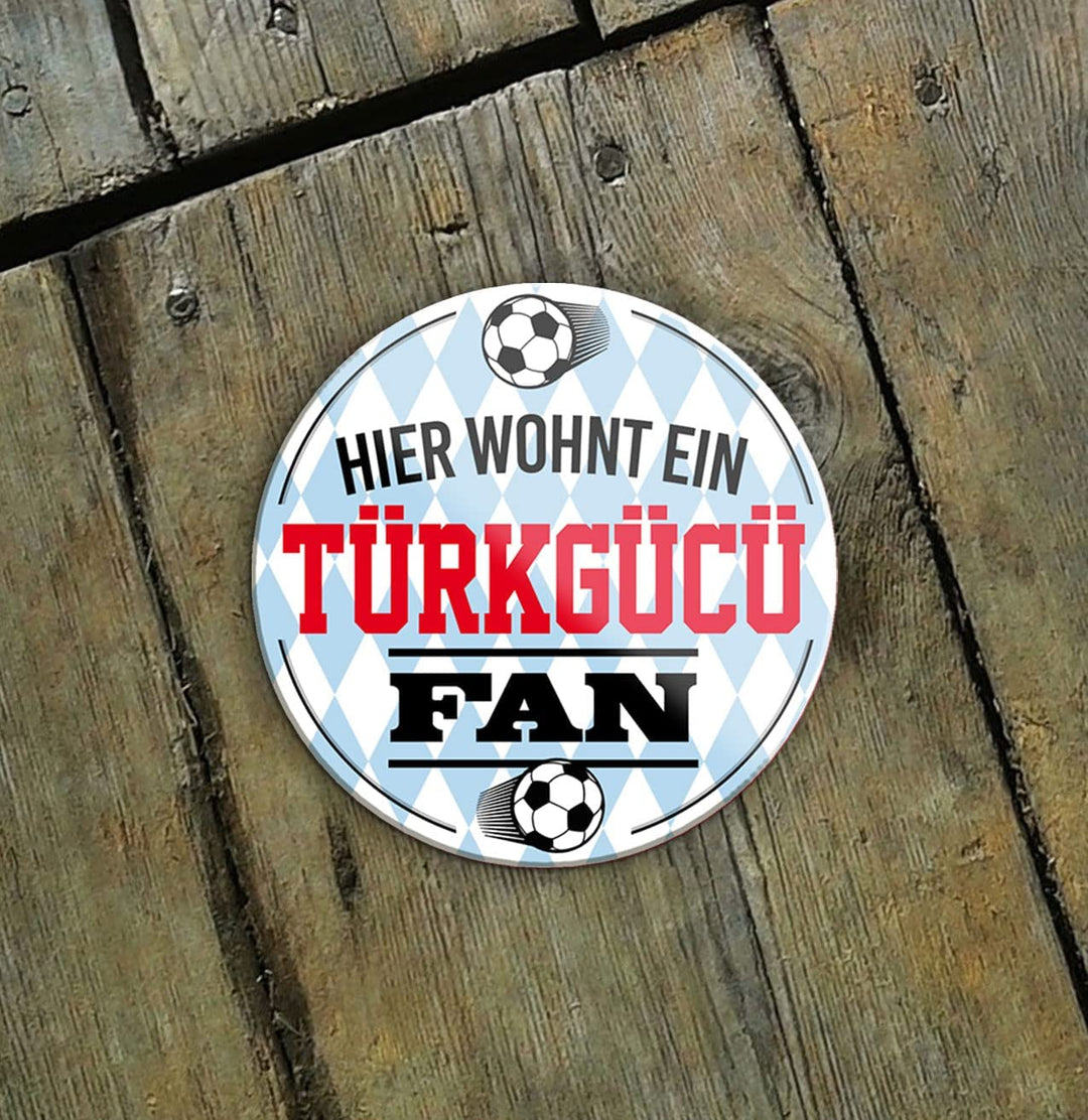 "Türkgücü Fan" Magnet Fußball Sport Verein Deko Kühlschrankmagnet 8x8 cm