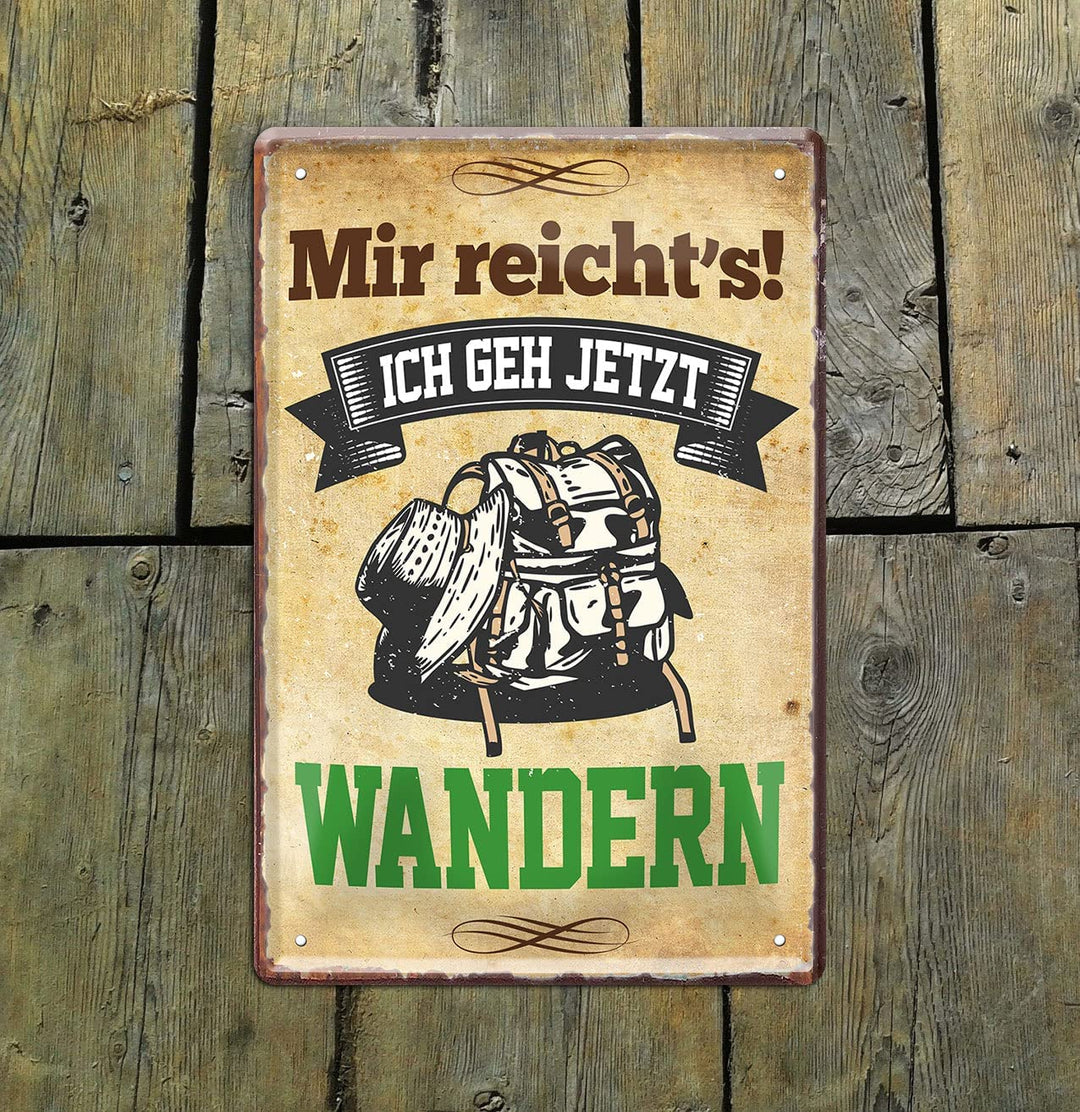 Wandern_20x30cm_blechschild_holz