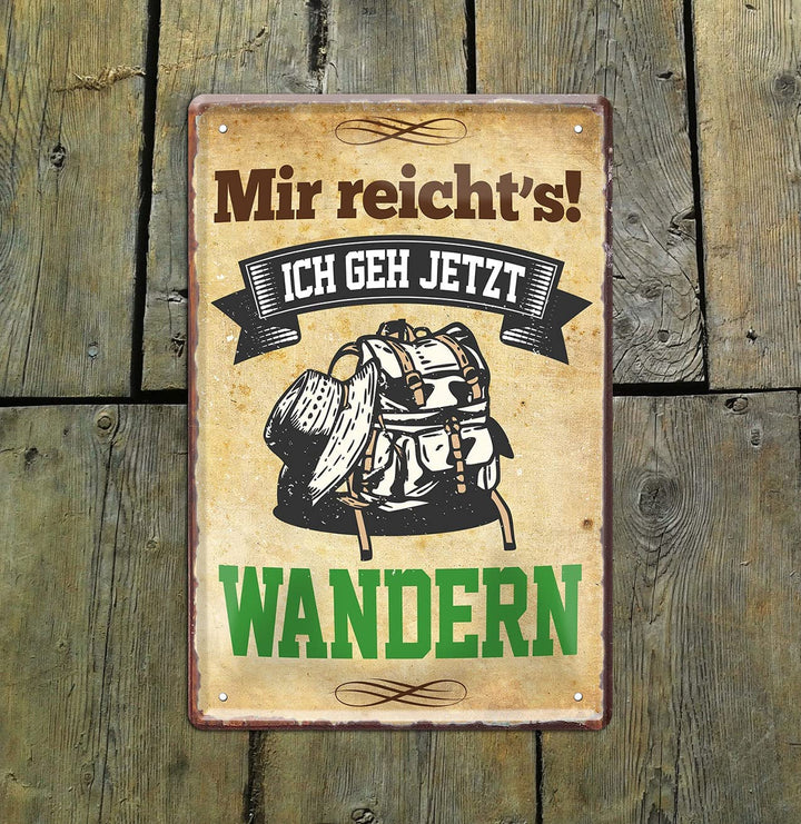 Wandern_20x30cm_blechschild_holz
