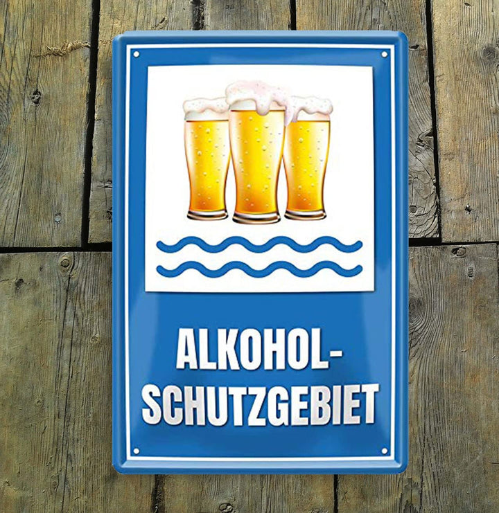 alkohol_blechschild_20x30cm_holz