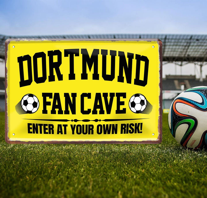 Blechschild Fußball Dortmund Fan CAVE 20x30cm