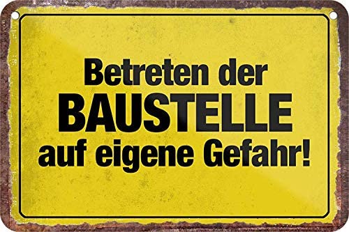 Retro Blechschild "Versagen Des Gehirns..." – 20x30 Cm, Lustiger Spruch Als Deko Oder Geschenk | Vintage Metallschild Mit 4 Aufhänge-Löchern