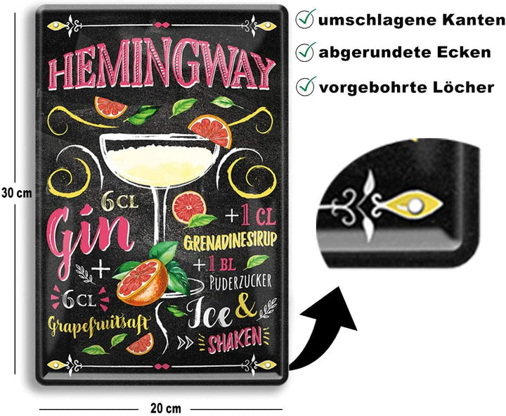 blechschild-hemingway-20x30cm-beschreibung