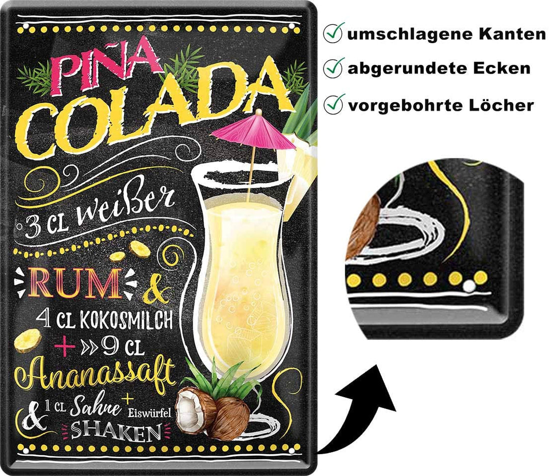 blechschild-pina-colada-20x30cm-beschreibung