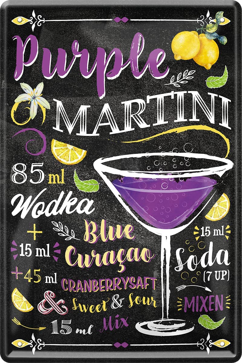 blechschild-purpel-martini-20x30cm