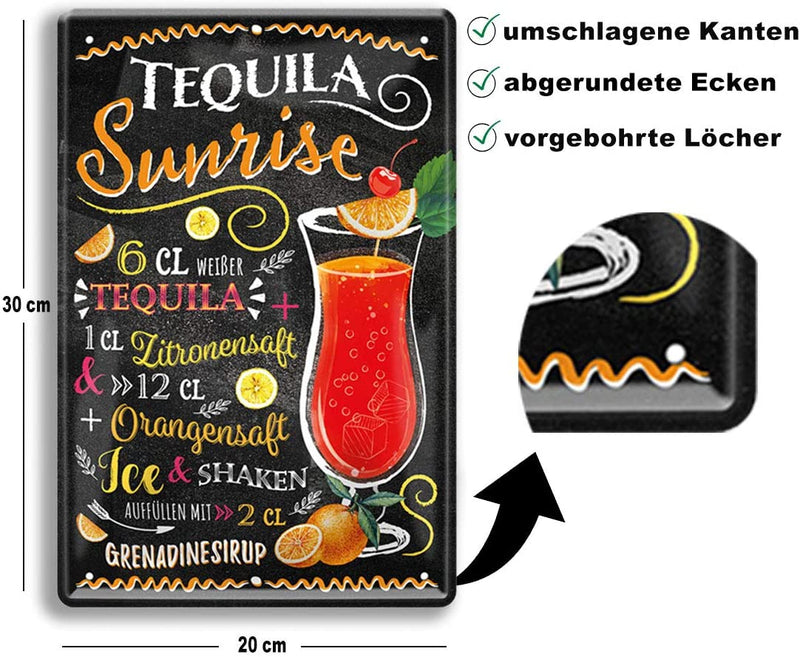 Calamita Per Frigorifero Tequila Sunrise – Schilderkreis24 – Decorazione Da 9x6 Cm – Idea Regalo Divertente