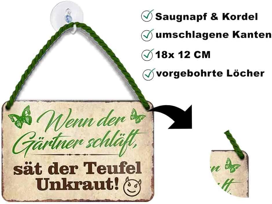 Wenn Der Gärtner Schläft Sät Der Teufel Unkraut schilderkreis24.de