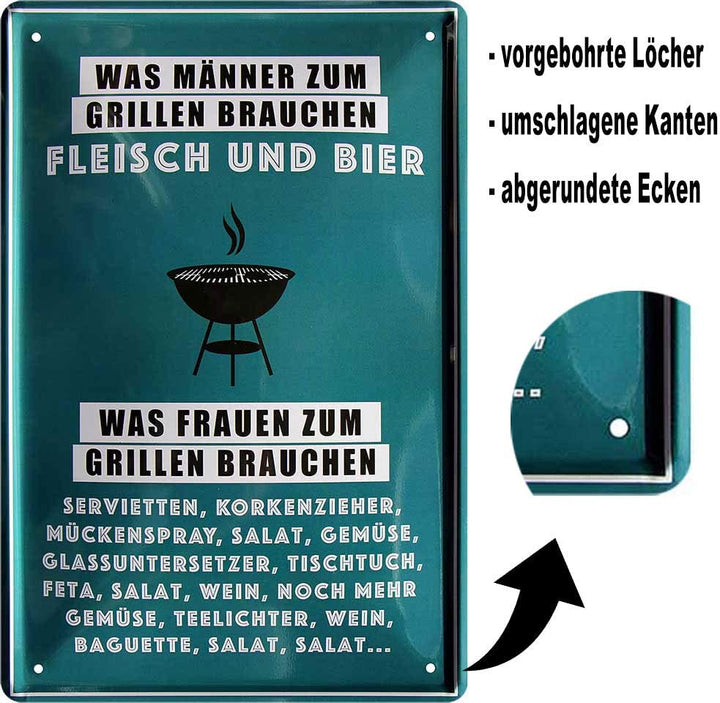 blechschild_grillen_20x30cm_beschreibung