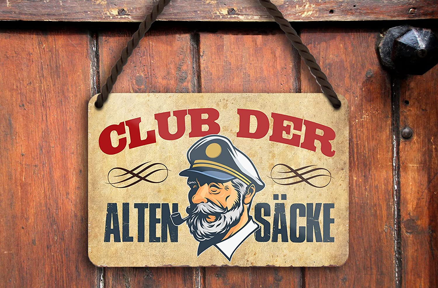 Blechschild Lustiger Spruch der alten Säcke" Großeltern Oma Opa