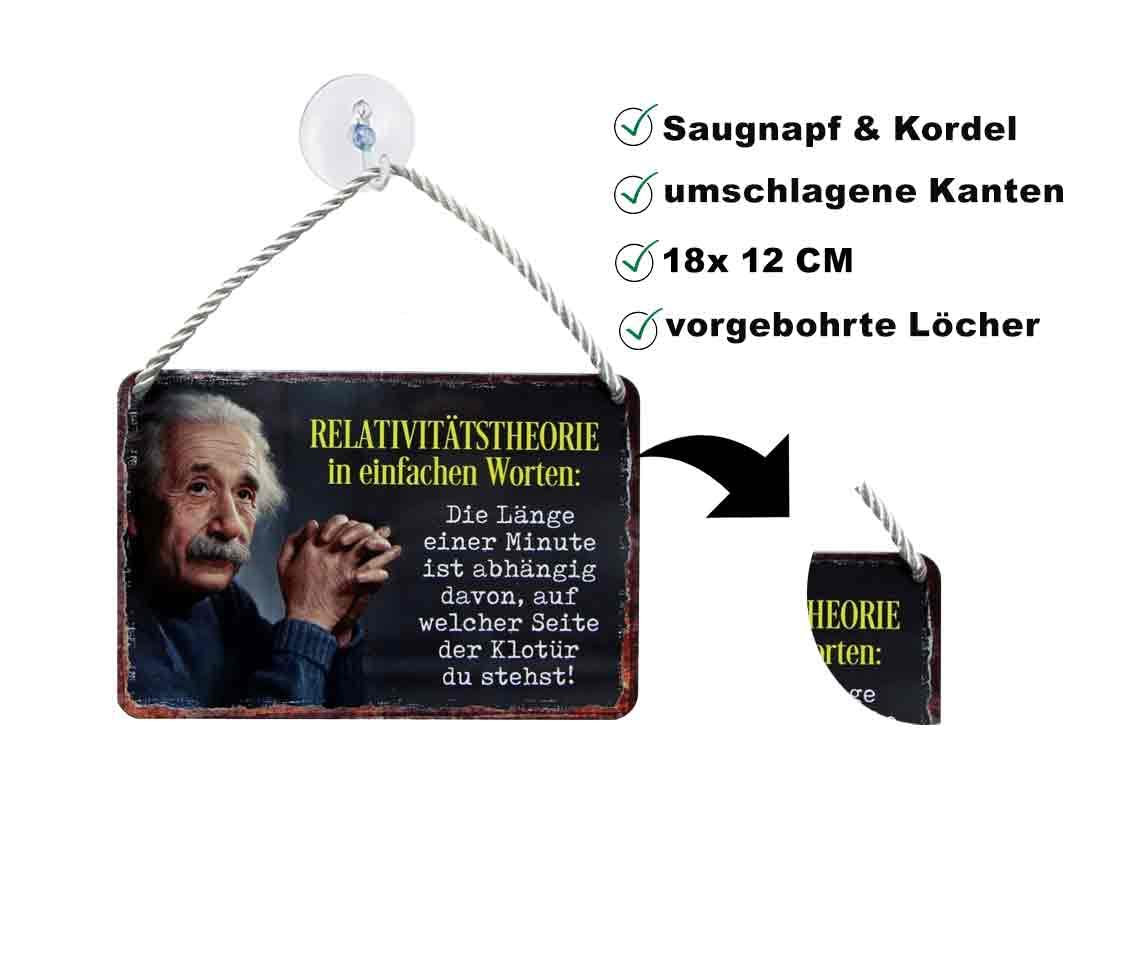    einstein-blechschild-klo-18x12cm-beschreibung