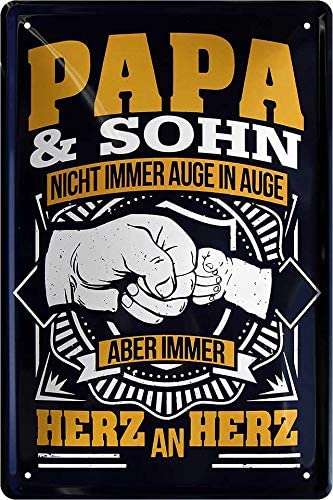 Blechschild “Papa & Sohn“ Deko Geschenkidee Mann Frau