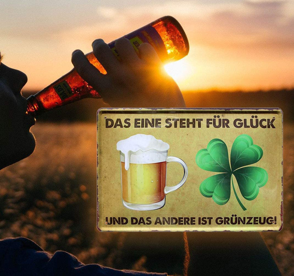 glueck_20x30cm_blechschild_flasche