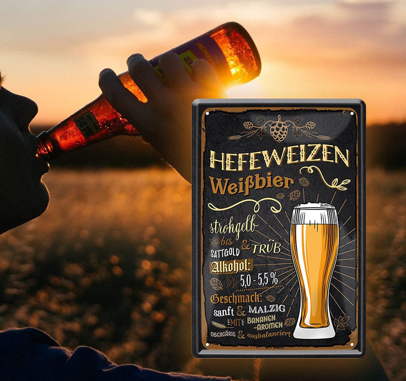 Blechschilder Bier lustiger Spruch “ Hefeweizen” Geschenkidee Männer