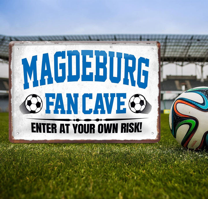 Blechschild Fußball MAGDEBURG Fan CAVE 20x30cm