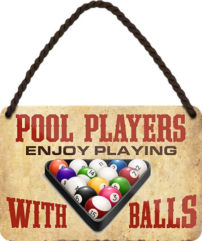 Blechschild Lustiger Pool Spruch “Pool Players Balls“ Geschenkidee Männer