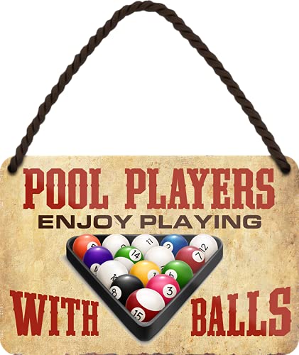 Blechschild Lustiger Pool Spruch “Pool Players Balls“ Geschenkidee Männer