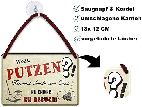 putzen_blechschild_18x12cm_beschreibung