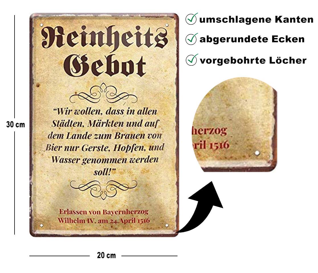 reinheitsgebot_blechschild_20x30cm_beschreibung