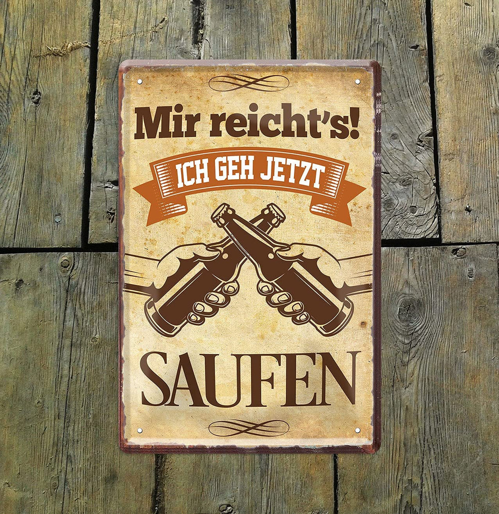 saufen_blechschild_20x30cm_holz