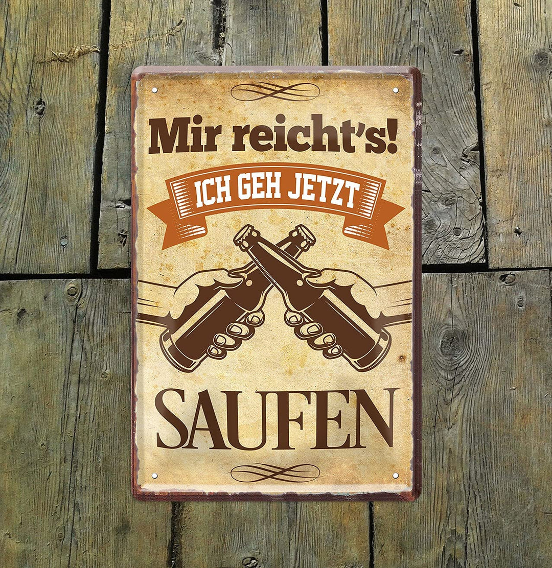 saufen_blechschild_20x30cm_holz