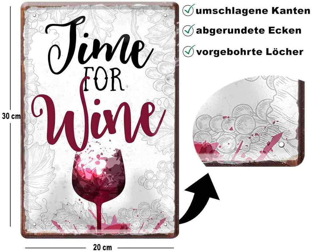 time_blechschild_wine_20x30cm_beschreibung