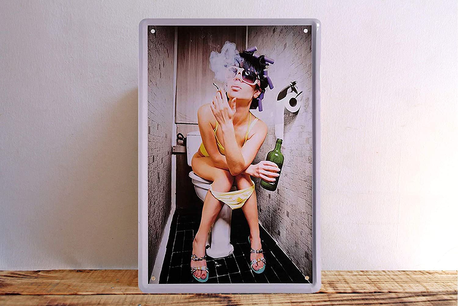 toilette_20x30cm_blechschild_holz