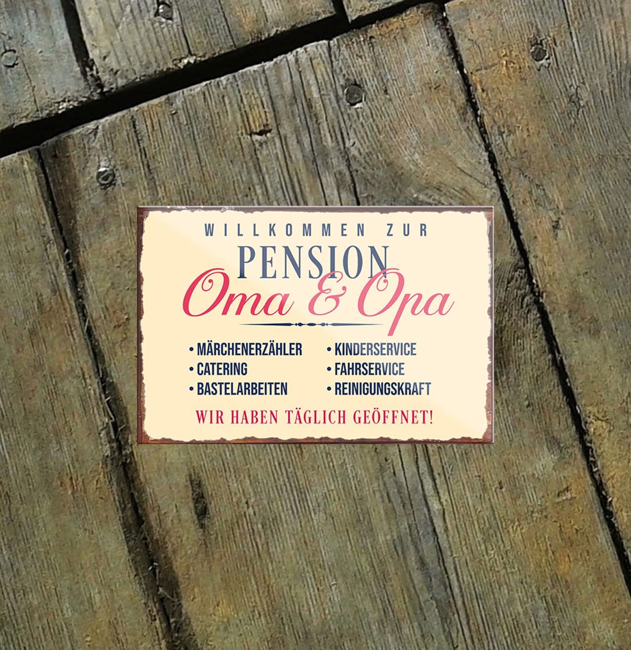 Lustiger Spruch “Pension Oma Opa“ Großeltern
