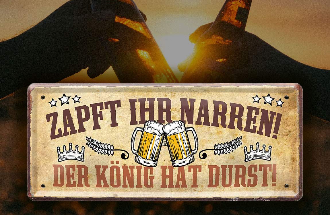 Currywurst Blechschild 28x12 Cm - Lustiger Spruch 'Currywurst Geht Immer' | Küchen Deko Ohne Bohren